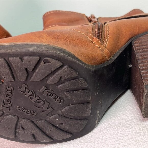 Korks by Kork Ease Brown Leather Zip Wedge Heel Ankle Boots Women's 6M - Picture 11 of 16